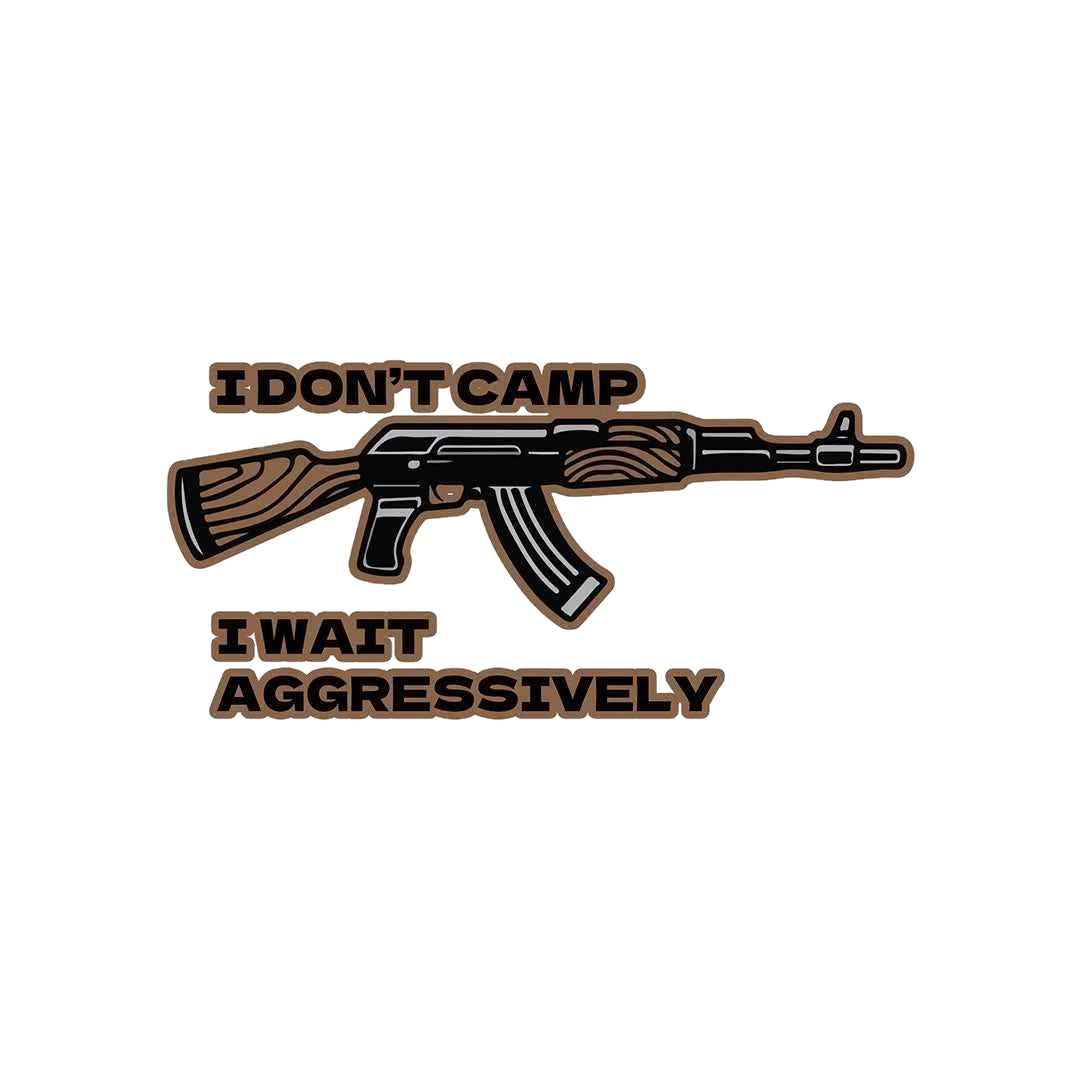 I don't camp sticker